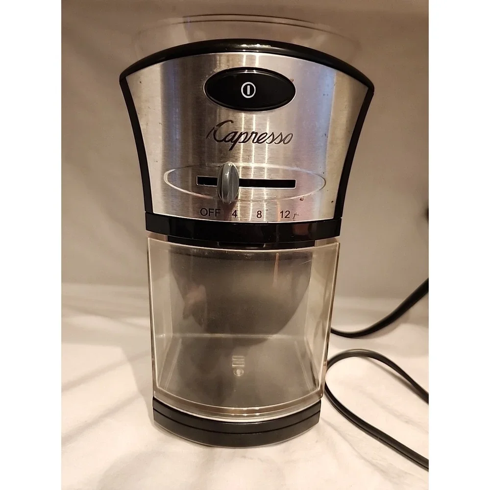 Capresso 559.04 Coffee Burr Grinder Black Stainless Steel 4-12 Cup Capacity‎